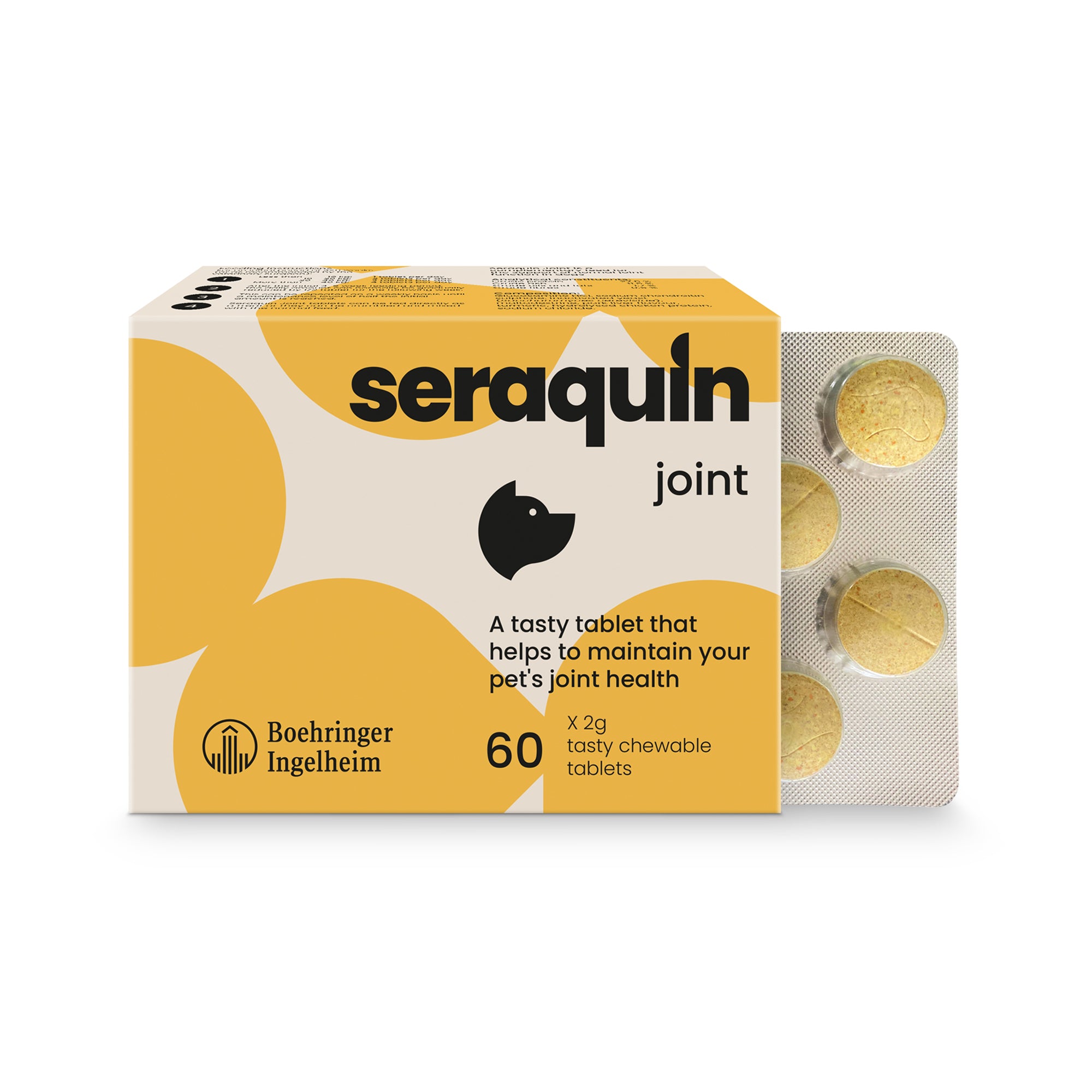 Seraquin Joint Tablets For Cats & Dogs - 800mg / 2g x 60 Chewable Tablets