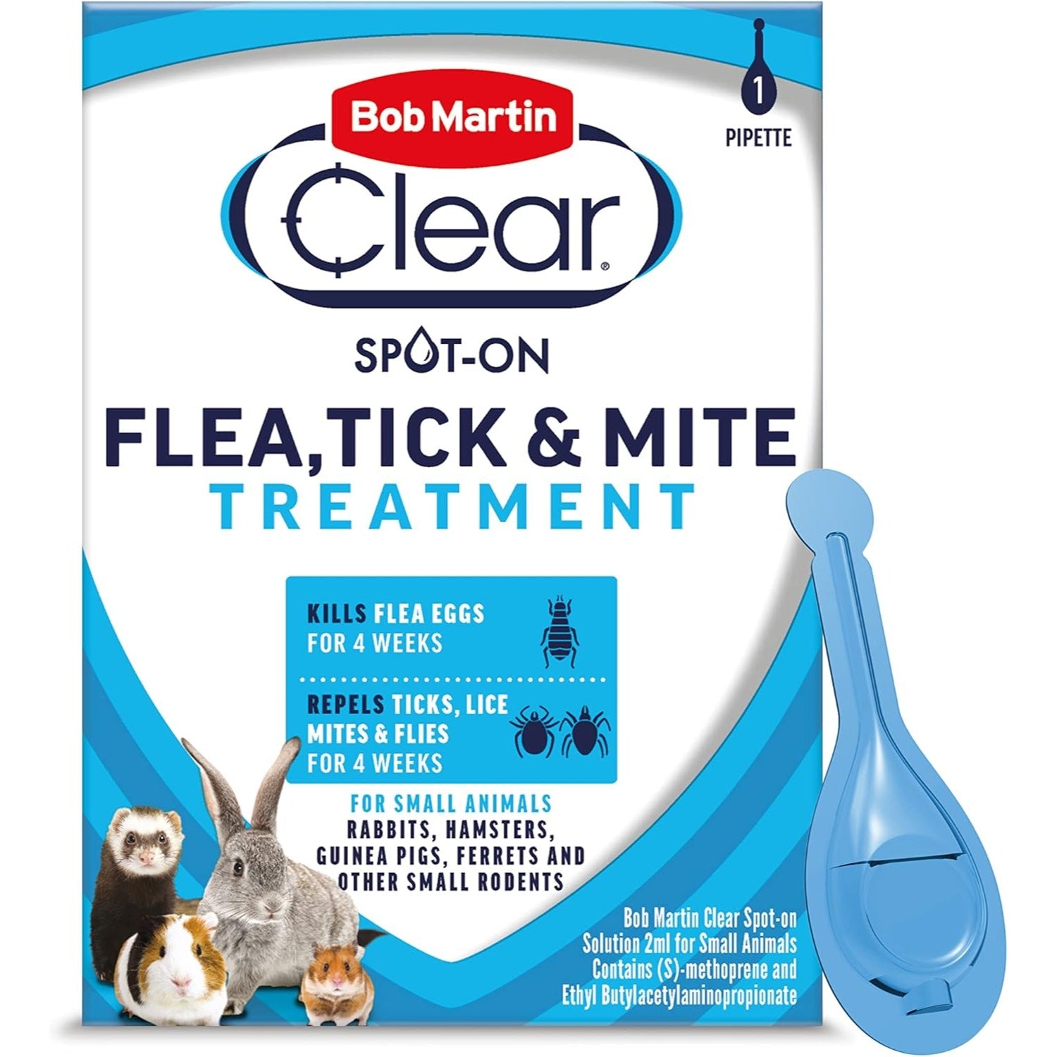 Bob Martin Clear Spot on for Small Animals - Flea, Tick & Mite - 1 Treatment