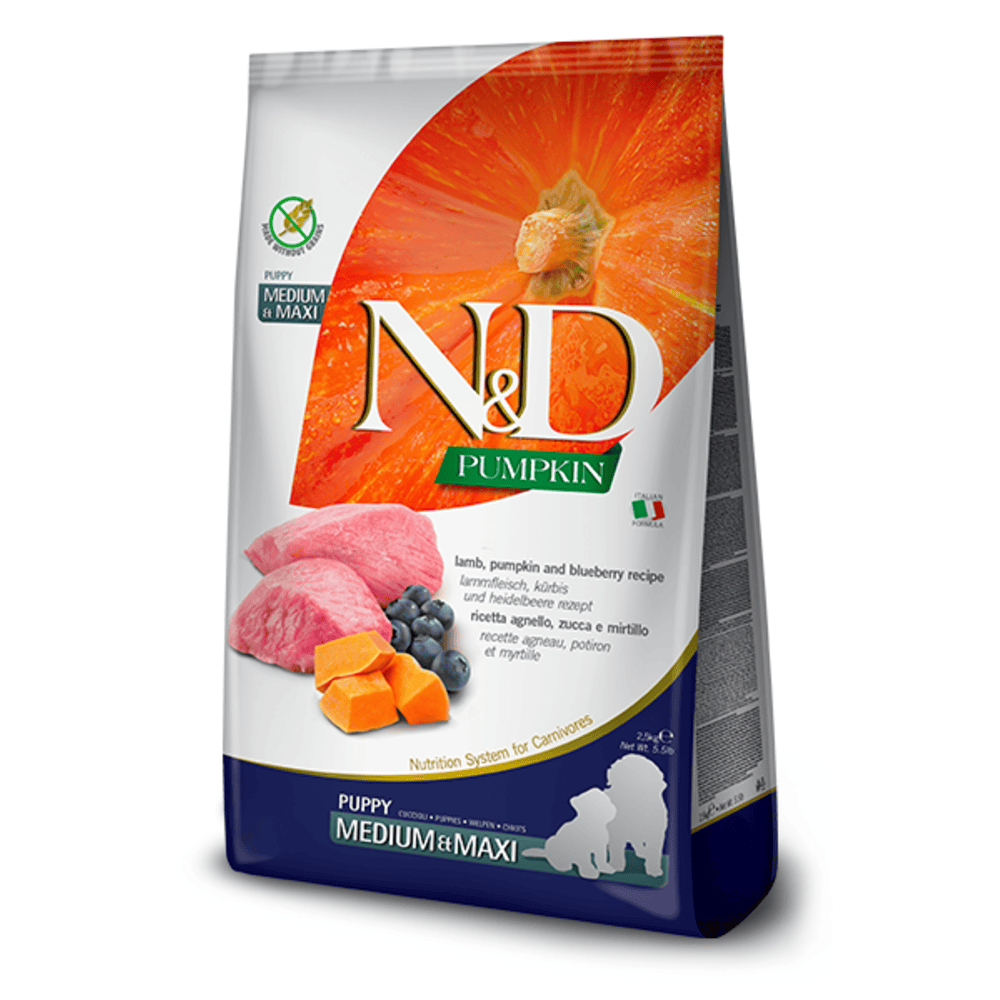 N&D Pumpkin Puppy Lamb/Blueberry Medium/Maxi 2.5kg