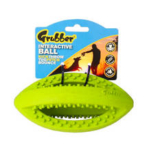 Load image into Gallery viewer, Grubber Medium Heavy Duty Rubber Dog Toy Rugby Ball Interactive Toy ASSORTED
