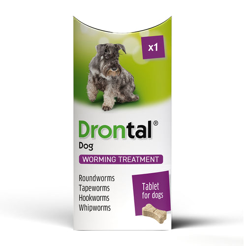 Drontal Tasty Bone Wormer Tablets for Small & Medium Dogs - 2 to 20kg All Pack Sizes