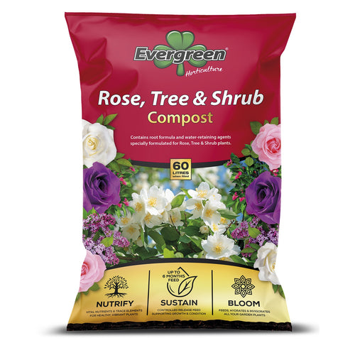 Evergreen Rose, Tree & Shrub Compost 60 Litres