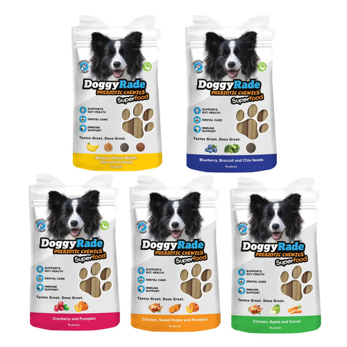 DoggyRade Dog Treats Prebiotic Superfood Chewies Various Flavours 