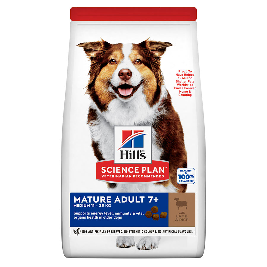 Hill's Science Plan Mature Adult Medium Dry Dog Food Lamb & Rice Flavour 14kg