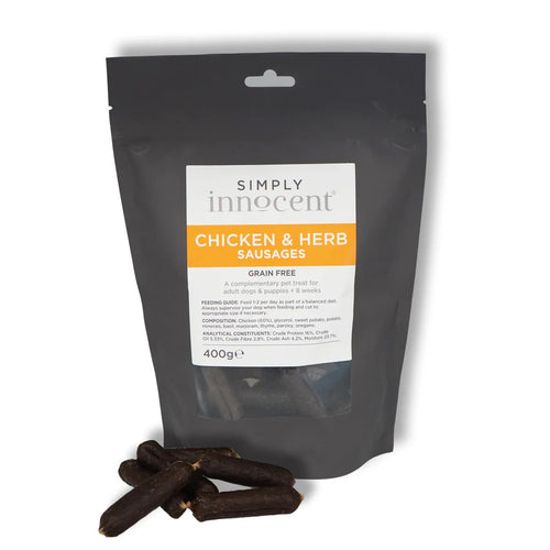 Simply Innocent - Chicken & Herb Sausages, Adult Dog - 400G