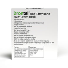 Load image into Gallery viewer, Drontal Tasty Bone Wormer Tablets for Small &amp; Medium Dogs - 2 to 20kg All Pack Sizes
