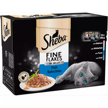 Load image into Gallery viewer, Sheba Select Slices Cat Pouches Fish Collection in Jelly or Gravy 12x85g
