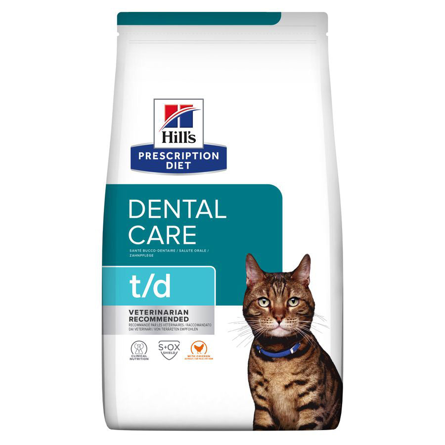 Hill's Prescription Diet t/d Dental Care Dry Cat Food with Chicken 3kg Bag