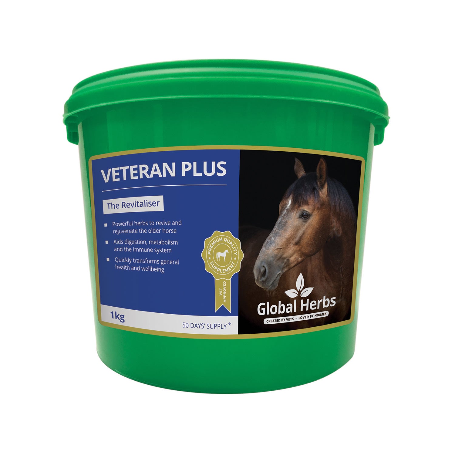 Global Herbs Veteran Plus For Horses 1kg