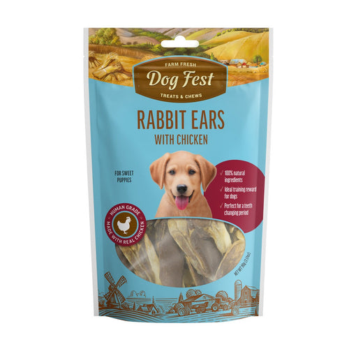 Pet Fest Dog Fest Treats Rabbit Ears 3 Flavours Single/10 Pack