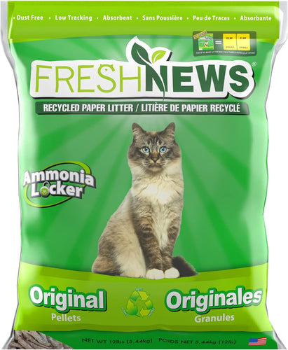 Fresh News Cat Litter Recycled Paper Pellets 5.45kg/11.36kg	