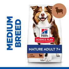 Load image into Gallery viewer, Hill&#39;s Science Plan Mature Adult Medium Dry Dog Food Lamb &amp; Rice Flavour 14kg
