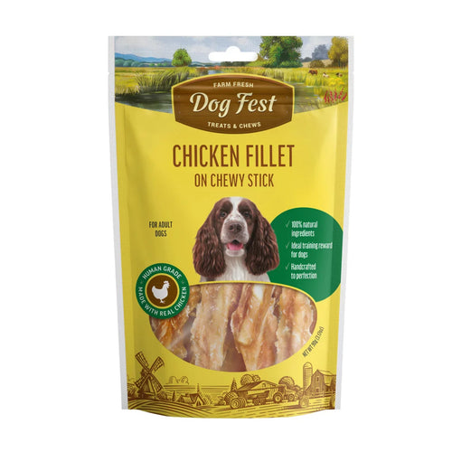 Pet Fest Dog Fest Treats Chicken/Duck Fillet On Chewy Stick Single/10 Pack	