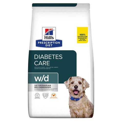 Hill's Prescription Diet w/d Diabetes Care Dry Dog Food with Chicken 10kg Bag