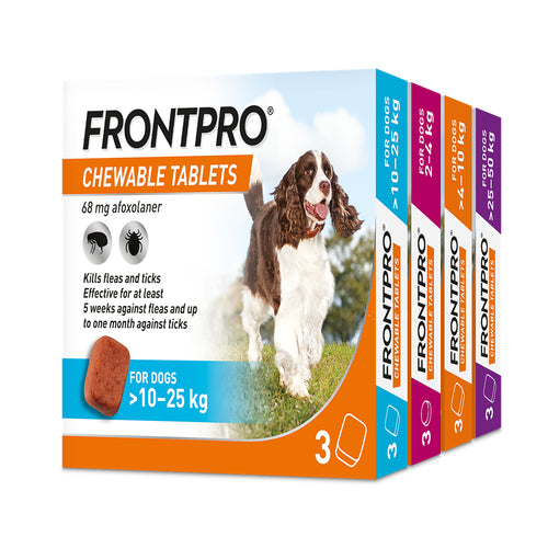 FRONTPRO® Chewable Tablets Flea & Tick Treatment for Dogs