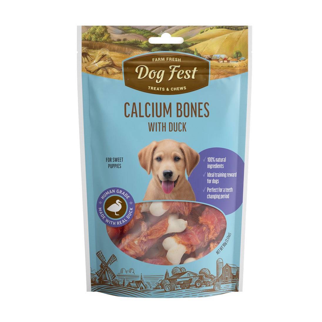 Pest Fest Dog Fest Calcium Bones With Duck Dog Treats For Puppies