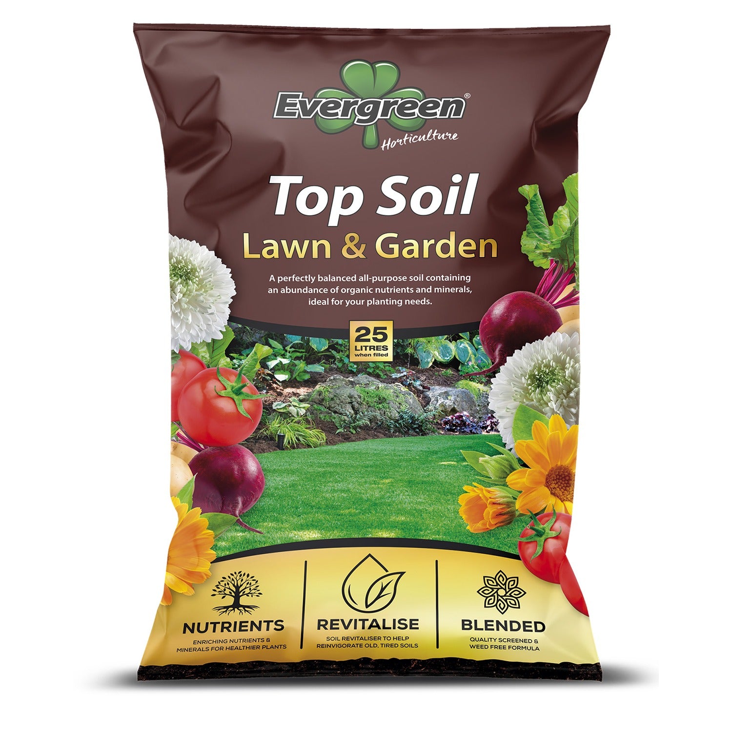 Evergreen Topsoil Lawn & Garden 25 Litres