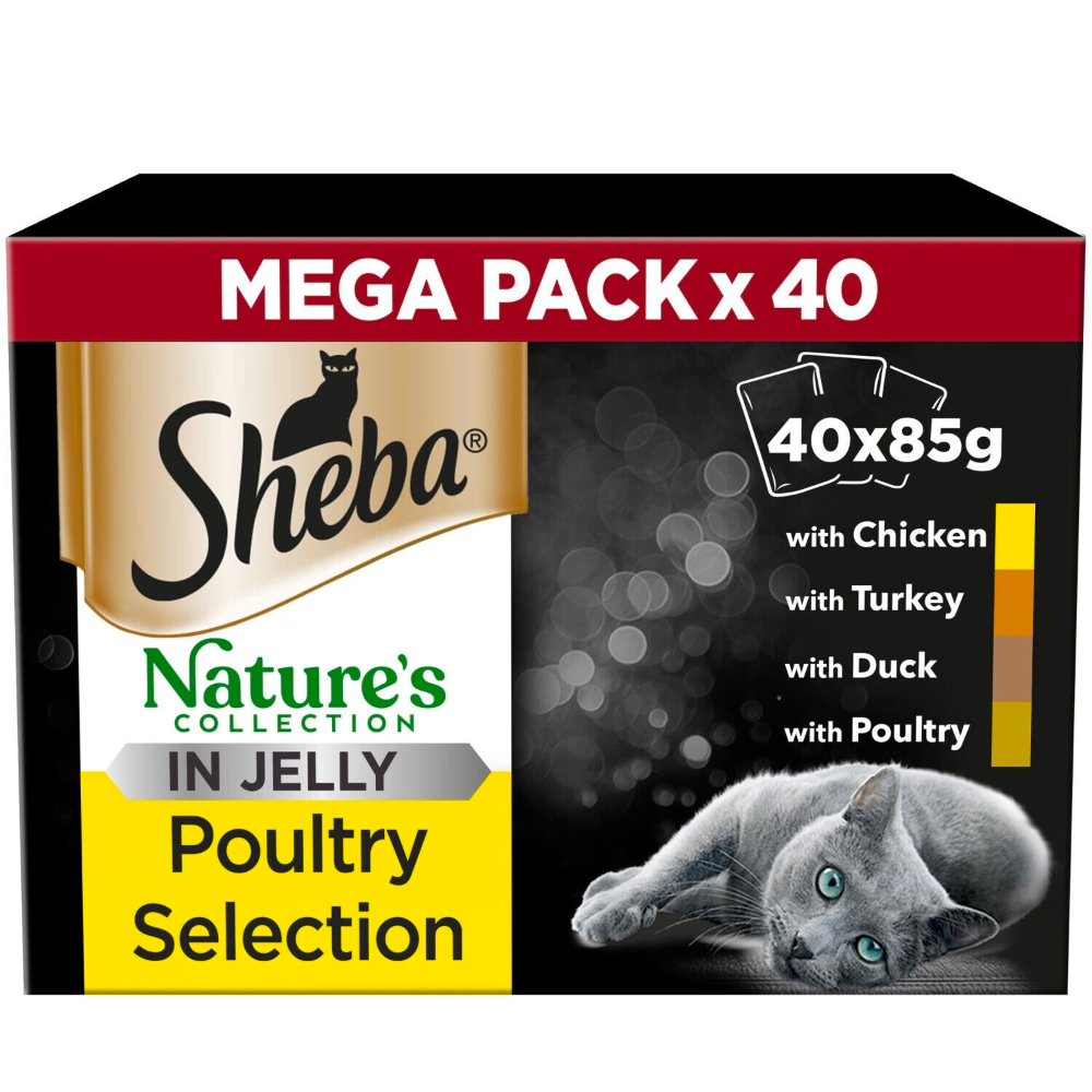 Sheba Natures Collection Cat Food Pouch Poultry Collection in Jelly 40pack