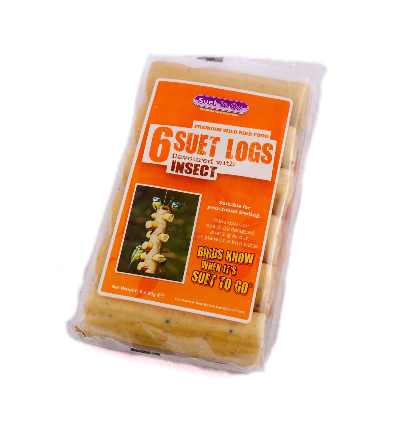 Suet To Go Suet Logs Insect - 6 x 90 GM x 6 Pack
