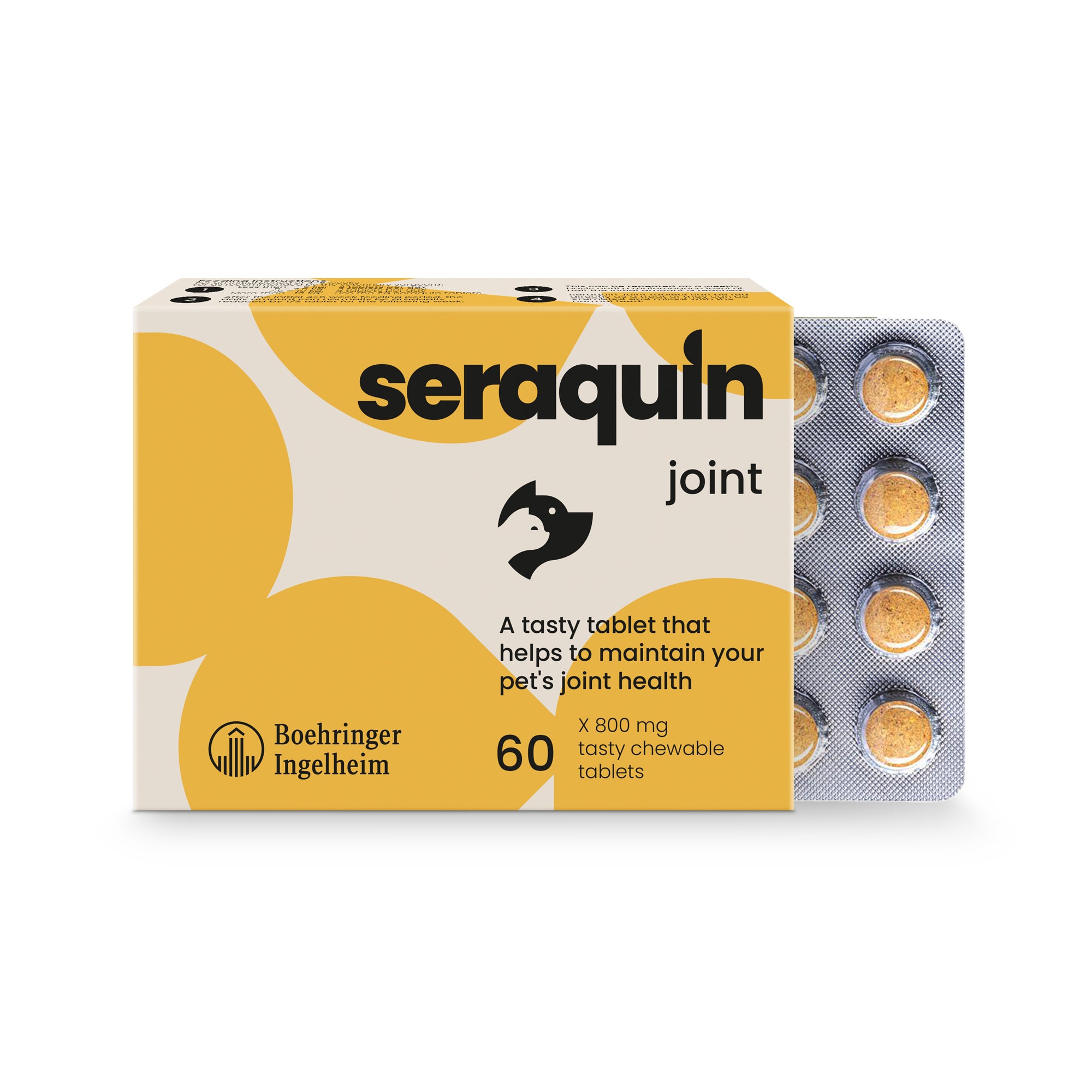 Seraquin Joint Tablets For Cats & Dogs - 800mg / 2g x 60 Chewable Tablets