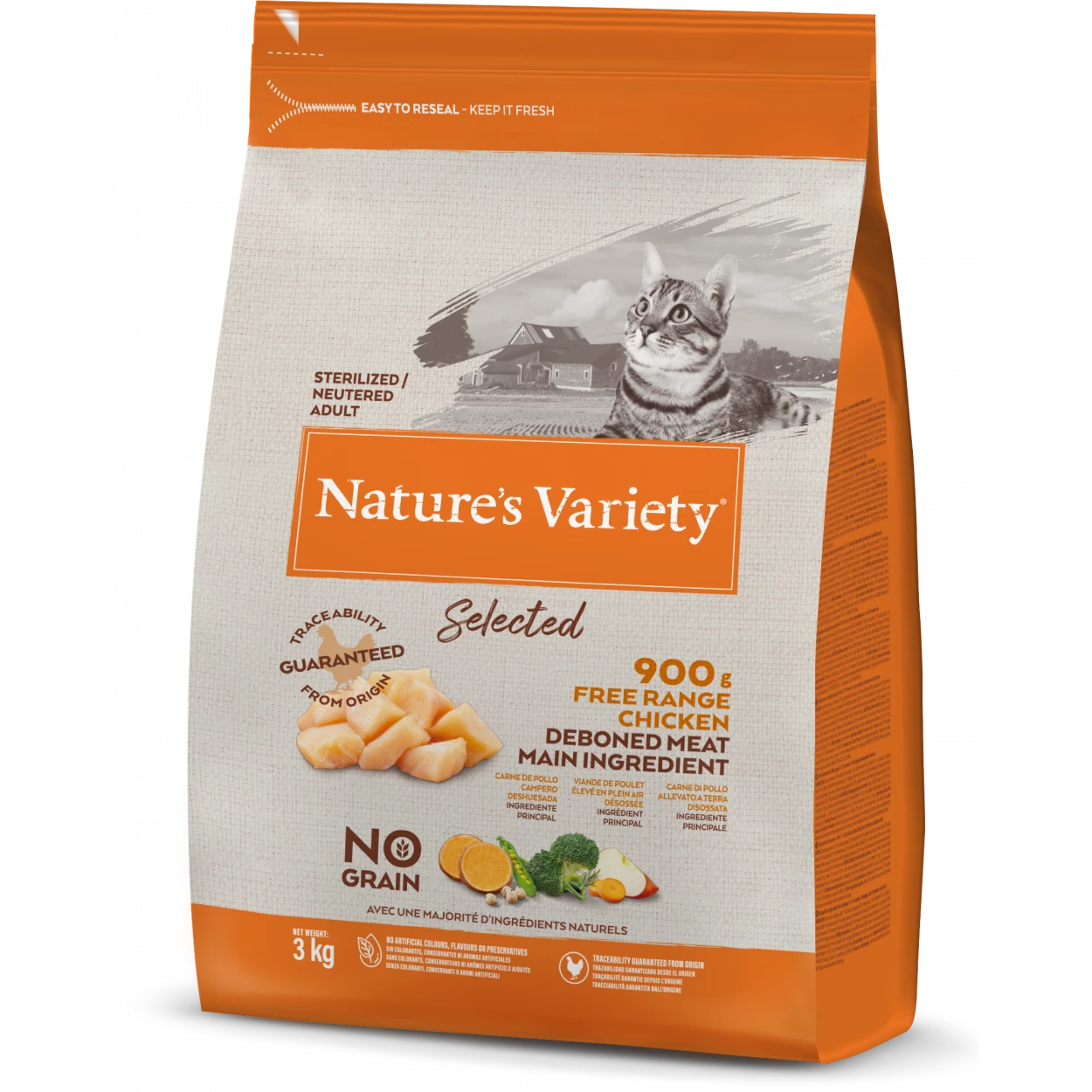 Nature's Variety Selected Sterilised/Neutered Adult Cat Food Salmon Or Chicken