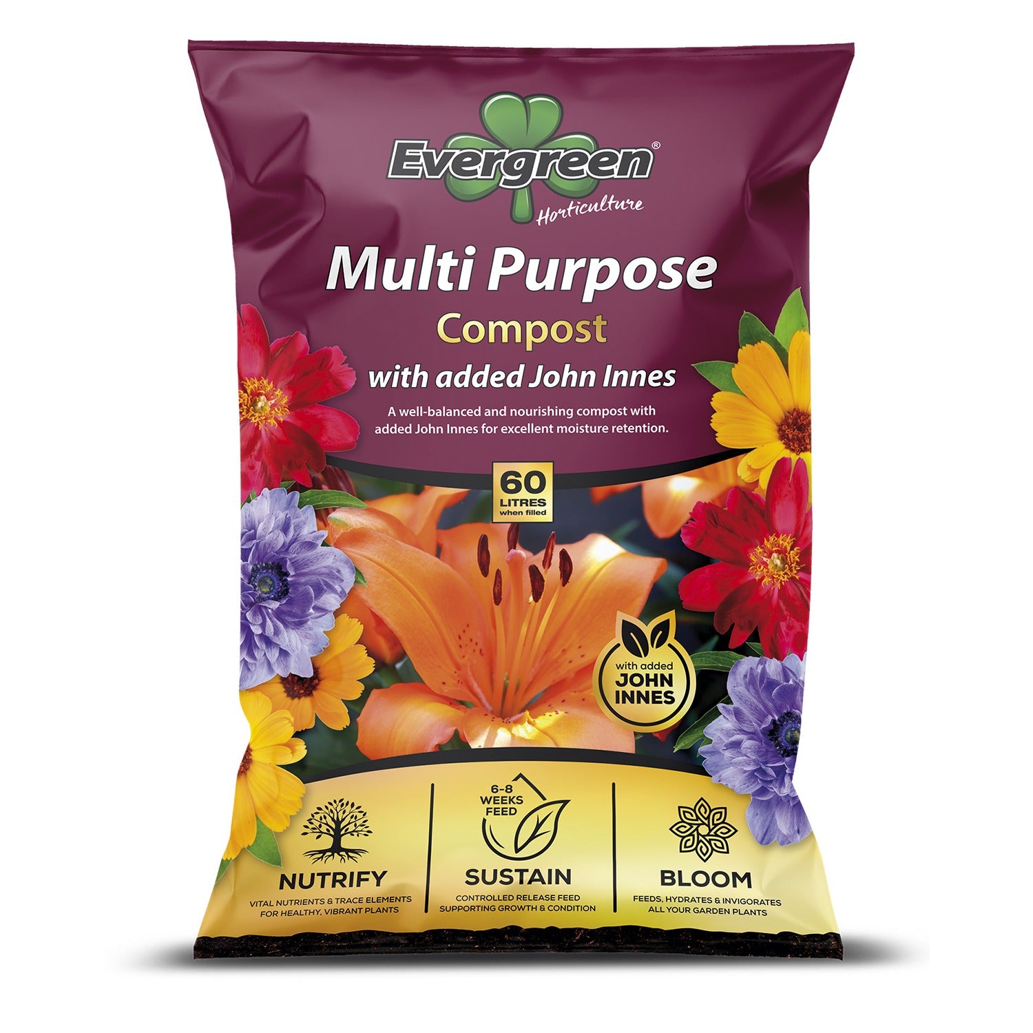 Evergreen Multi-Purpose Compost John Innes 60 Litres