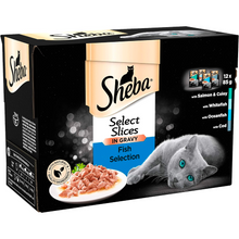 Load image into Gallery viewer, Sheba Select Slices Cat Pouches Fish Collection in Jelly or Gravy 12x85g
