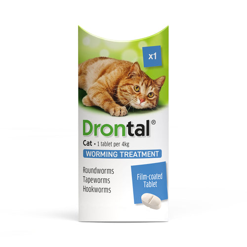 Drontal Wormer Tablets for Small & Medium Cats - Under 4kg - All Pack Sizes