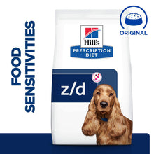 Load image into Gallery viewer, Hill&#39;s Prescription Diet z/d Food Sensitivities Dry Dog Food 10kg Bag
