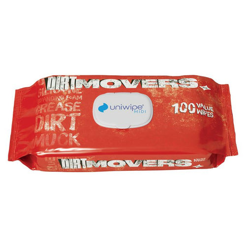 Uniwipe DirtMovers All Surface Cleaning Wipes 100 Pack For Grease/Fat/Oil/Paint	