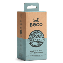 Load image into Gallery viewer, Beco Large Dog Poop Bags Mint Scented 60/120/270 Pack	
