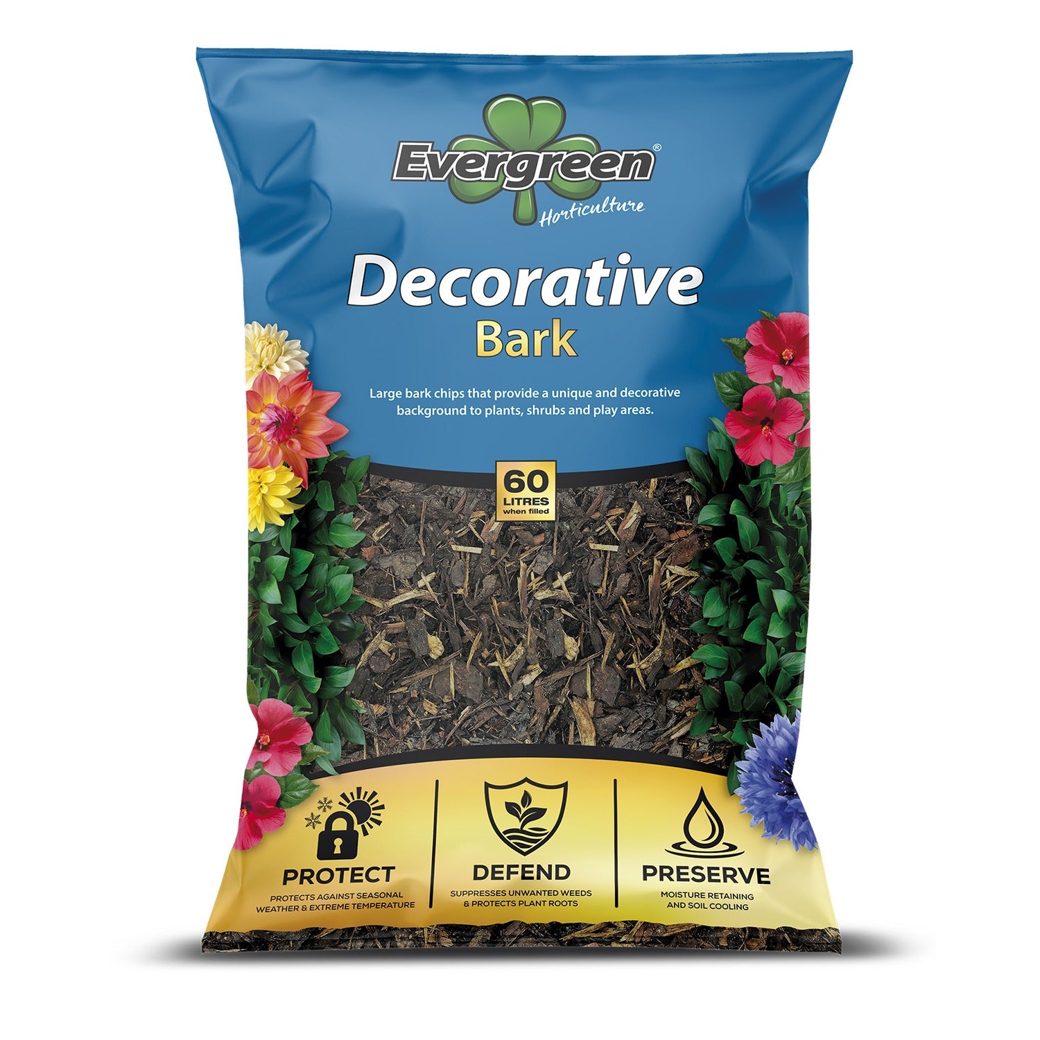 Evergreen Decorative Chip Bark 60/75 Litre