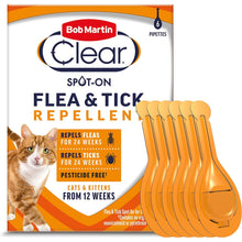 Load image into Gallery viewer, Bob Martin Clear Pesticide Free Spot On For Cats Flea &amp; Tick Repellent
