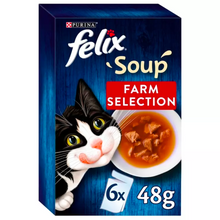 Load image into Gallery viewer, Felix Cat Soup Farm or Fish Selection 6 pack, 48g
