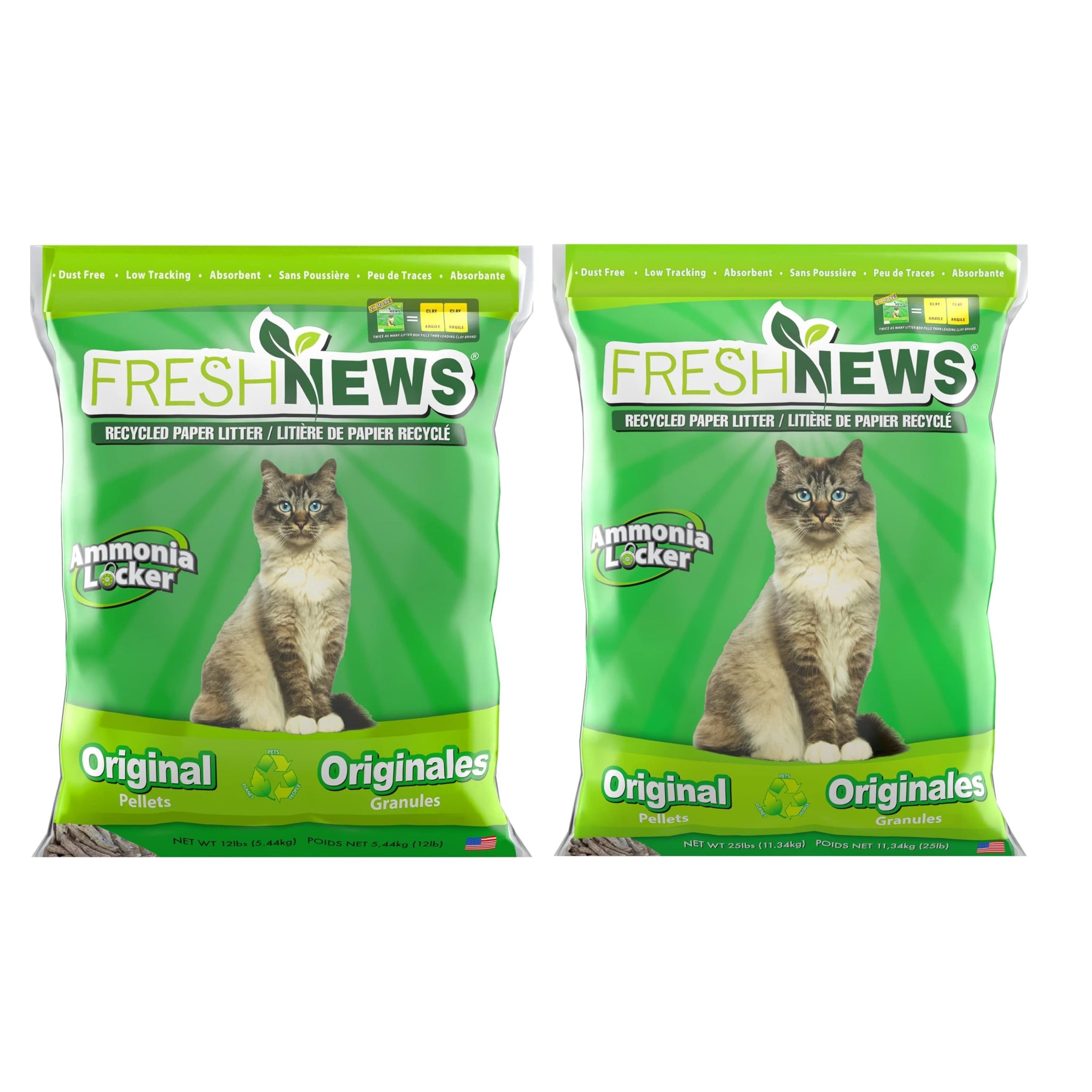 Fresh News Cat Litter Recycled Paper Pellets 5.45kg 11.36kg Direct4Pet Free Delivery