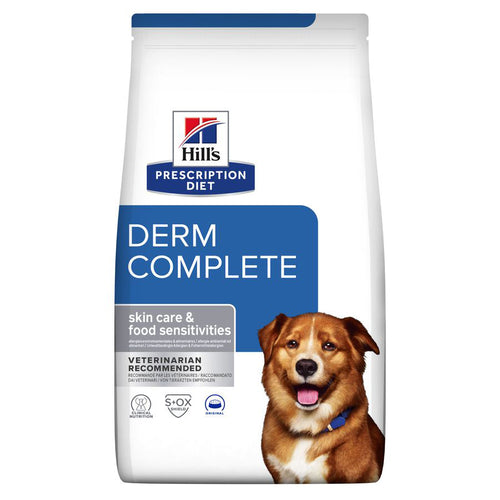 Hill's Prescription Diet Derm Complete Skin Care and Food Sensitivities Dry Dog Food with Rice & Egg 12kg Bag