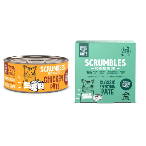 Scrumbles Wet Cat Pate Chicken/Tuna/Salmon/Turkey 80g	