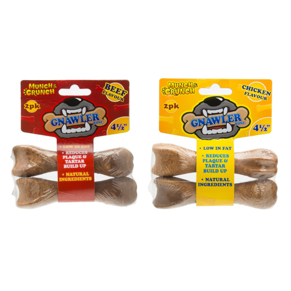 Munch & Crunch Gnawler Bone Dog Treat Various Flavours & Pack Sizes