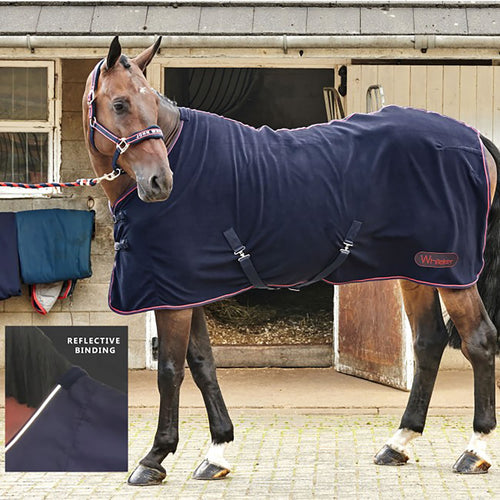 Whitaker Rastrick Fleece Rug Navy/Reflective Horse Equine Coat