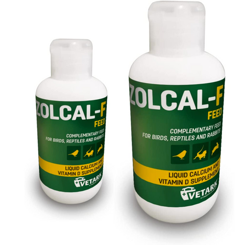 Zolcal-F Feed Liquid Calcium & Vitamin D3 Supplement for Birds, Reptiles & Rabbits - All Sizes