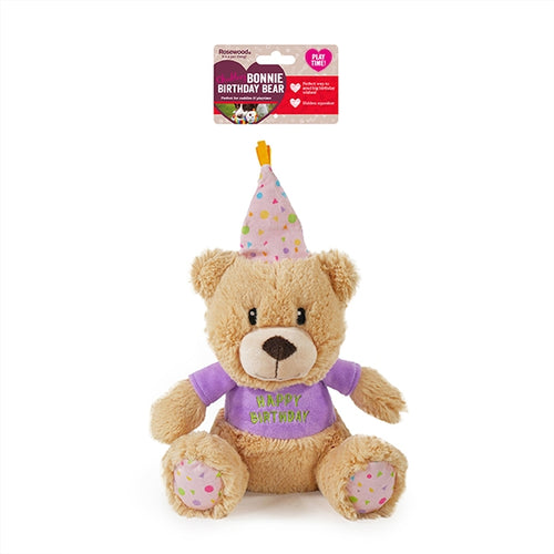 Rosewood Bonnie Happy Birthday Bear Dog Plush Toy