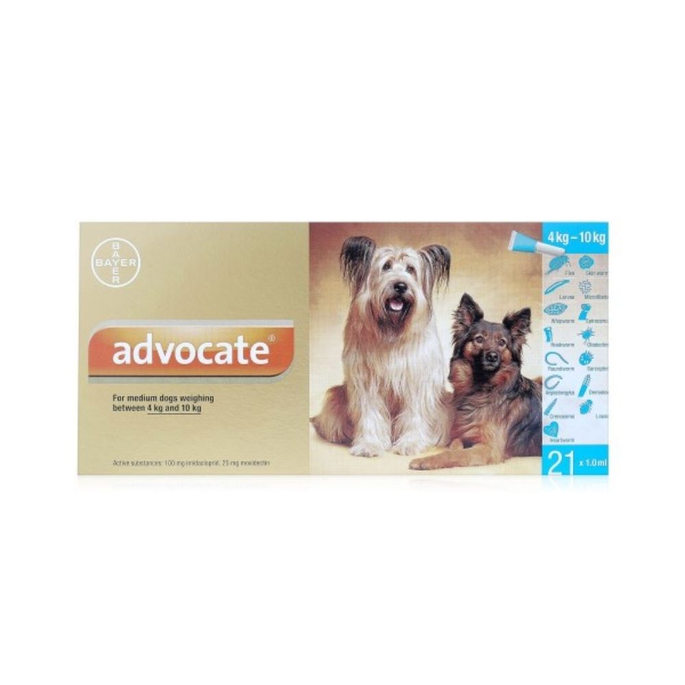Advocate Spot On For Dogs - 100 (Imidaclopid/Moxidectin) for 4-10kg Dogs
