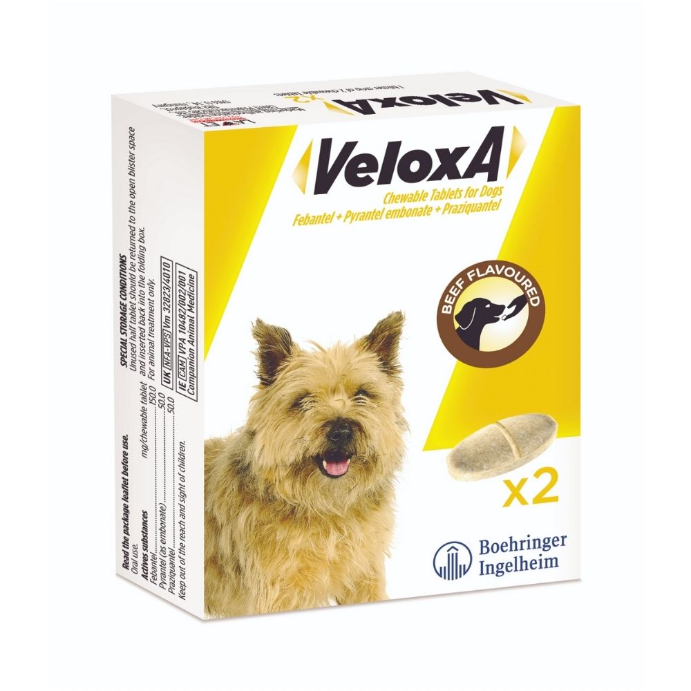 Veloxa Chewable Worming Tablets For Dogs